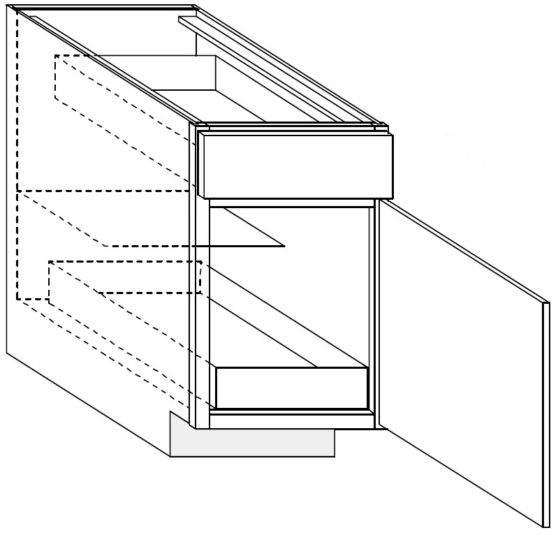 Base Cabinet Single Door w/ 1 Rollout 24 W X 34-1/2 H X 24 D – Rainier Paint by Legend