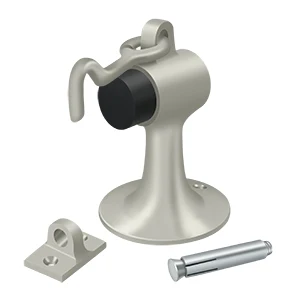 Deltana Cement Floor Mount Bumper With Holder, Satin Nickel
