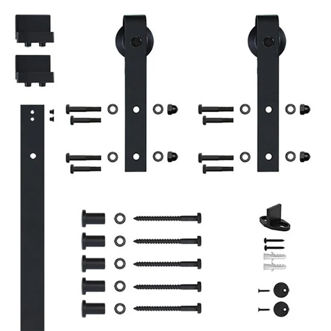 Designer Collection Hook Strap Rolling Door Hardware Door Kit, Yes, 96″