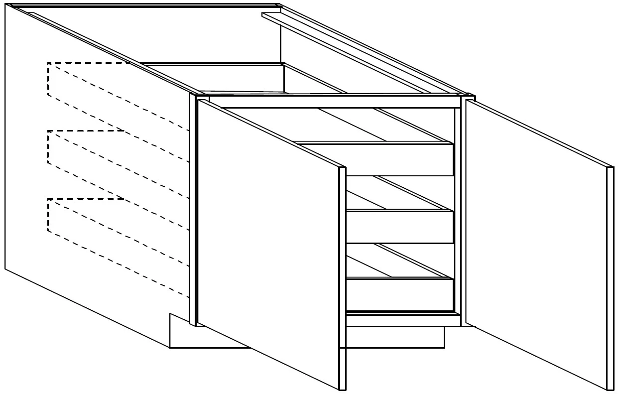Base w/ Full-Height & 3 Roll Out Tray Cabinet 24 W X 34-1/2 H X 24 D – Rainier Paint by Legend