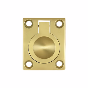 Deltana Flush Ring Pull, Polished Brass, 1-3/4” x 1-3/8”