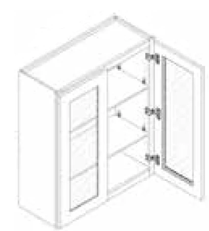 Wall Cabinet w/ Glass Door 36 W X 30 H X 12 D – Contemporary by TA Cabinetry