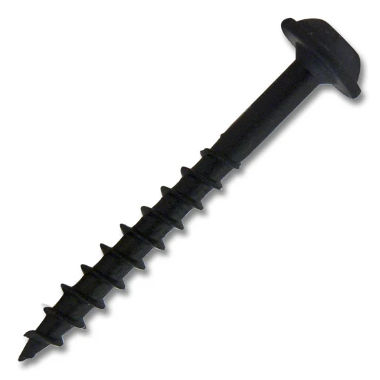 #8 Screw Round Washer Head Square Drive Coarse Thread Type 17 Point 1-1/2″ Black, Multiples of 100