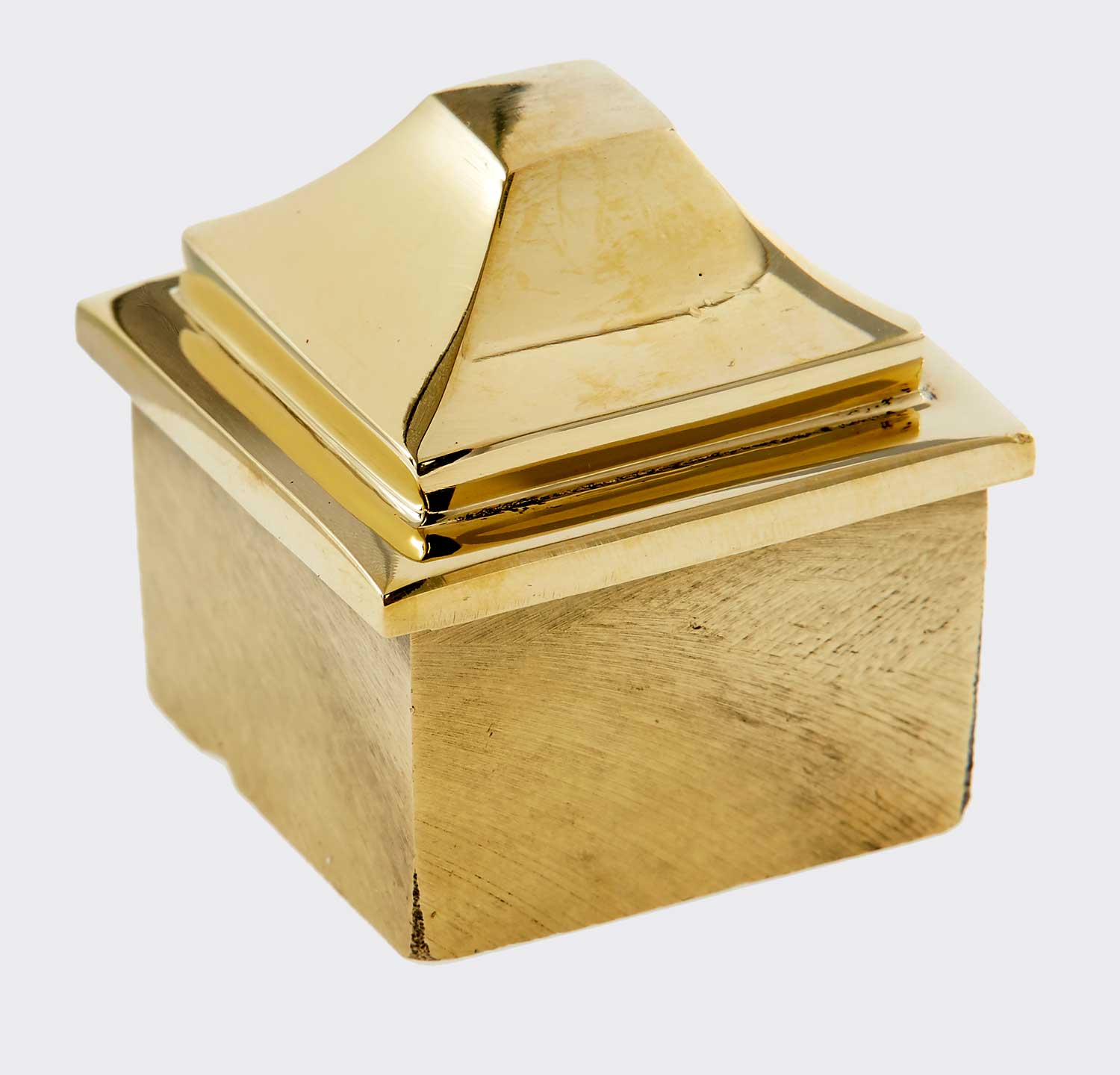 Conical Square End Cap Polished Brass for 1-1/2″ Tubing
