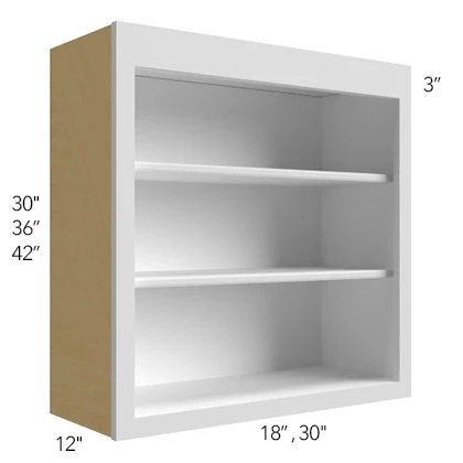 Wall Open Shelf 18 W X 30 H X 12 D – Luxe Oak by Fabuwood