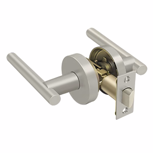 Deltana Zinc Mandevill Lever With Escutcheon Passage Door, Brushed Nickel, Round