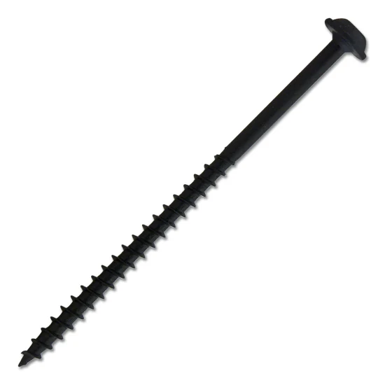 #8 Screw Round Washer Head Square Drive Coarse Thread Type 17 Point 3″ Black, Multiples of 100