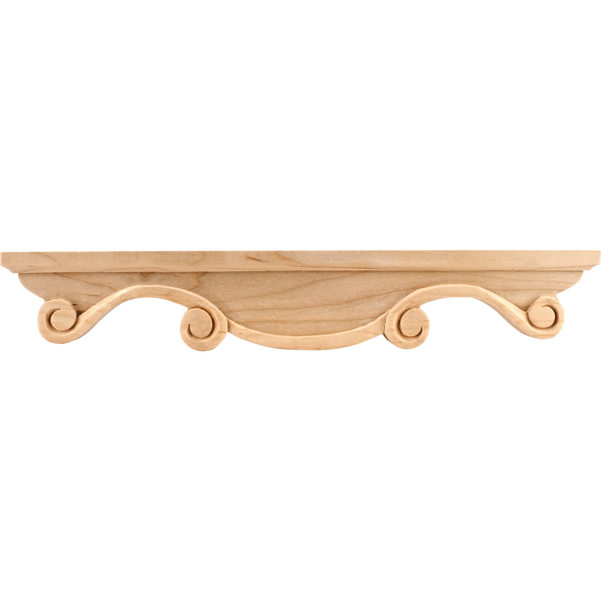 Hardware Resources Scrolled Middle Corner Foot Rubberwood 16″ Length
