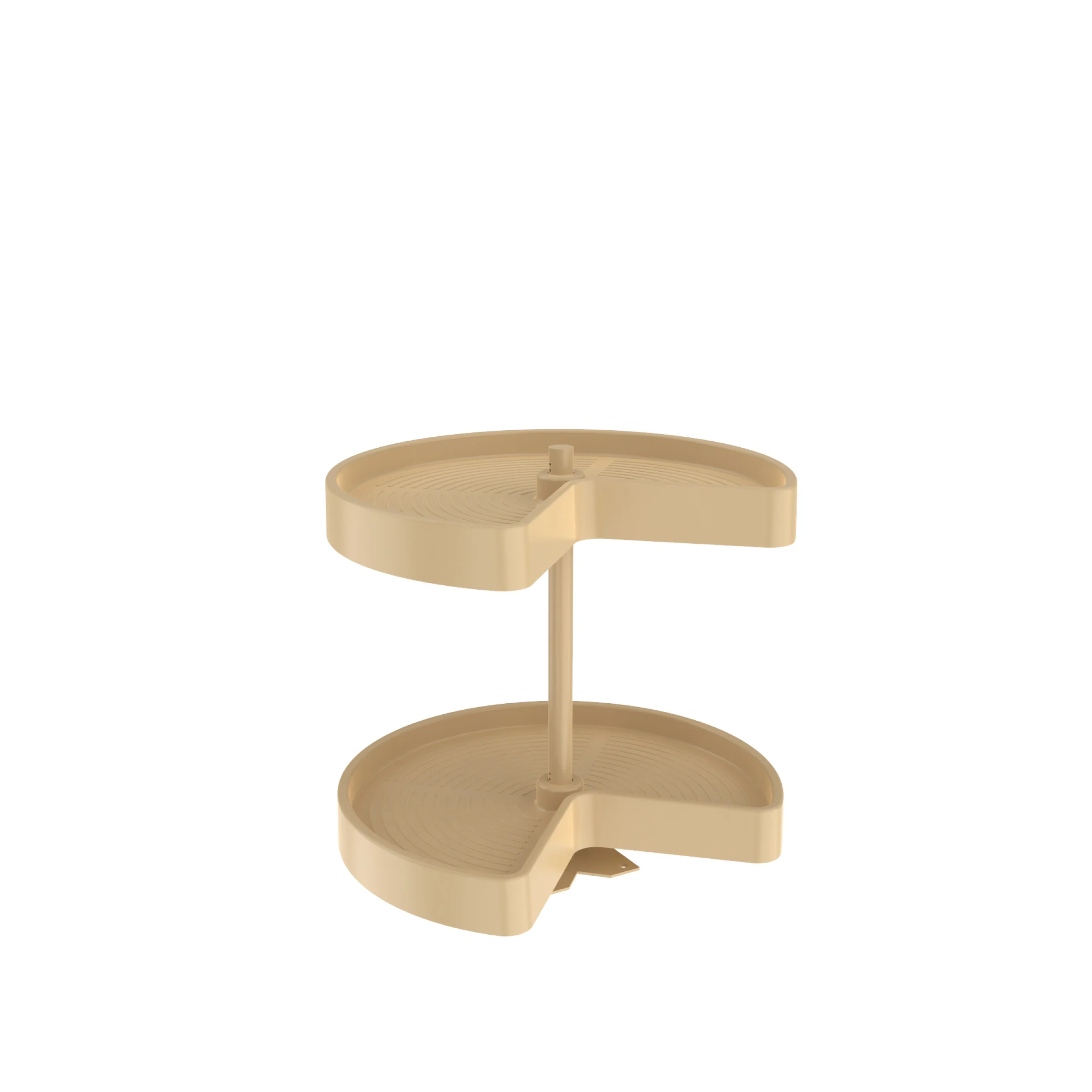 Rev-a-shelf Lazy Daisy Polymer Kidney Bottom Mount 2 Tray Lazy Susan, 18″