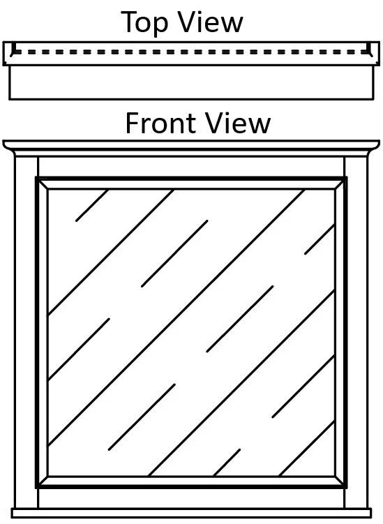 Vanity Mirror w/ shelf 30 W X 30 H – Nantucket Linen by Horning