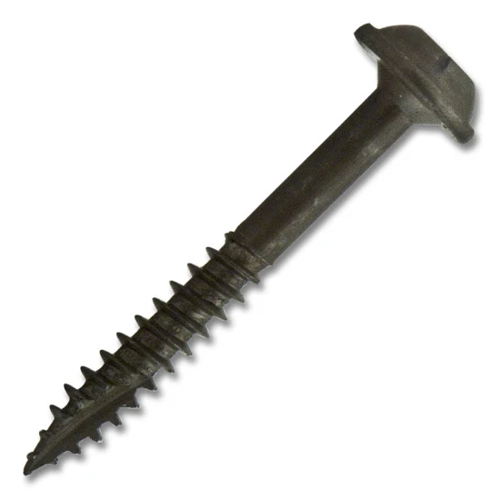 #7 Screw Round Washer Square Drive Fine Thread Type 17 Point 1-1/4" Long Plain & Dry Lubed, 100 Pack
