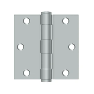 Deltana 3-1/2” x 3-1/2” Heavy Duty Square Hinge, Thickness .119”, Brushed Chrome