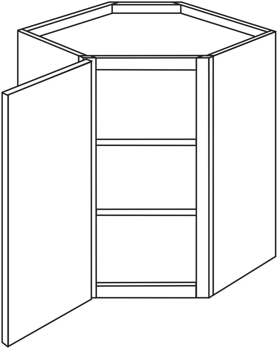 Wall Diagonal Corner 24 W X 30 H X 12 D – Essex Oak by JSI