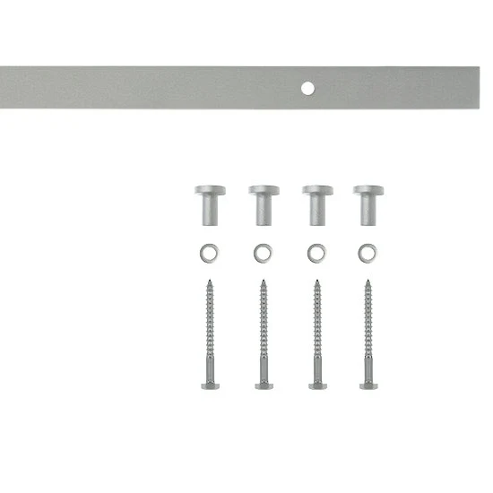 Furniture Barn Door Flat Track And Mounting Spacers W/ Lag Screws 60″ Length Satin Nickel