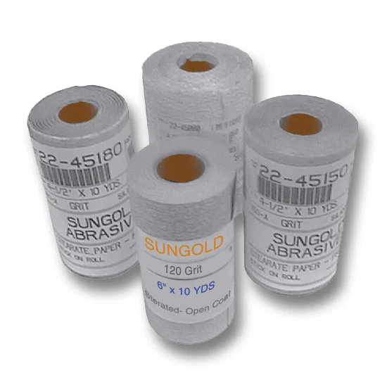 Sungold Abrasive Roll 4-1/2" x 10 Yards, PSA, 220 Grit