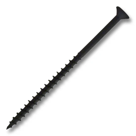 #8 Screw Flat Head With Nibs Combo Drive Coarse Thread Type 17 Point 3″ Black, Multiples of 100