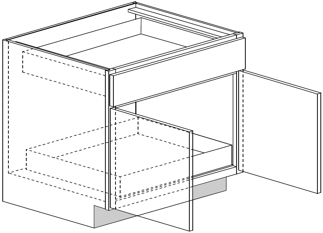 Base Cabinet w/ Roll Out Tray 30 W X 32-1/2 H X 24 D (4-1/2 inch toe) – Rainier Paint by Legend