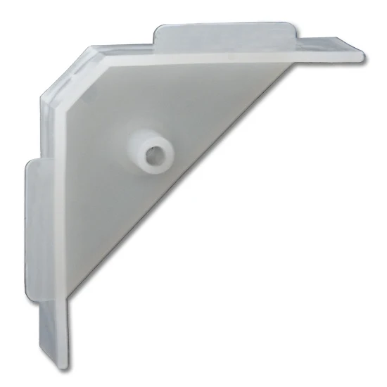 Plastic Corner Block 2-1/2" x 2-1/2" x 3/4" With Tabs, White