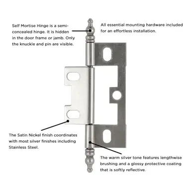 Hickory Hardware Self Mortise Free Swinging Hinge 3-11/16" x 1-1/2"