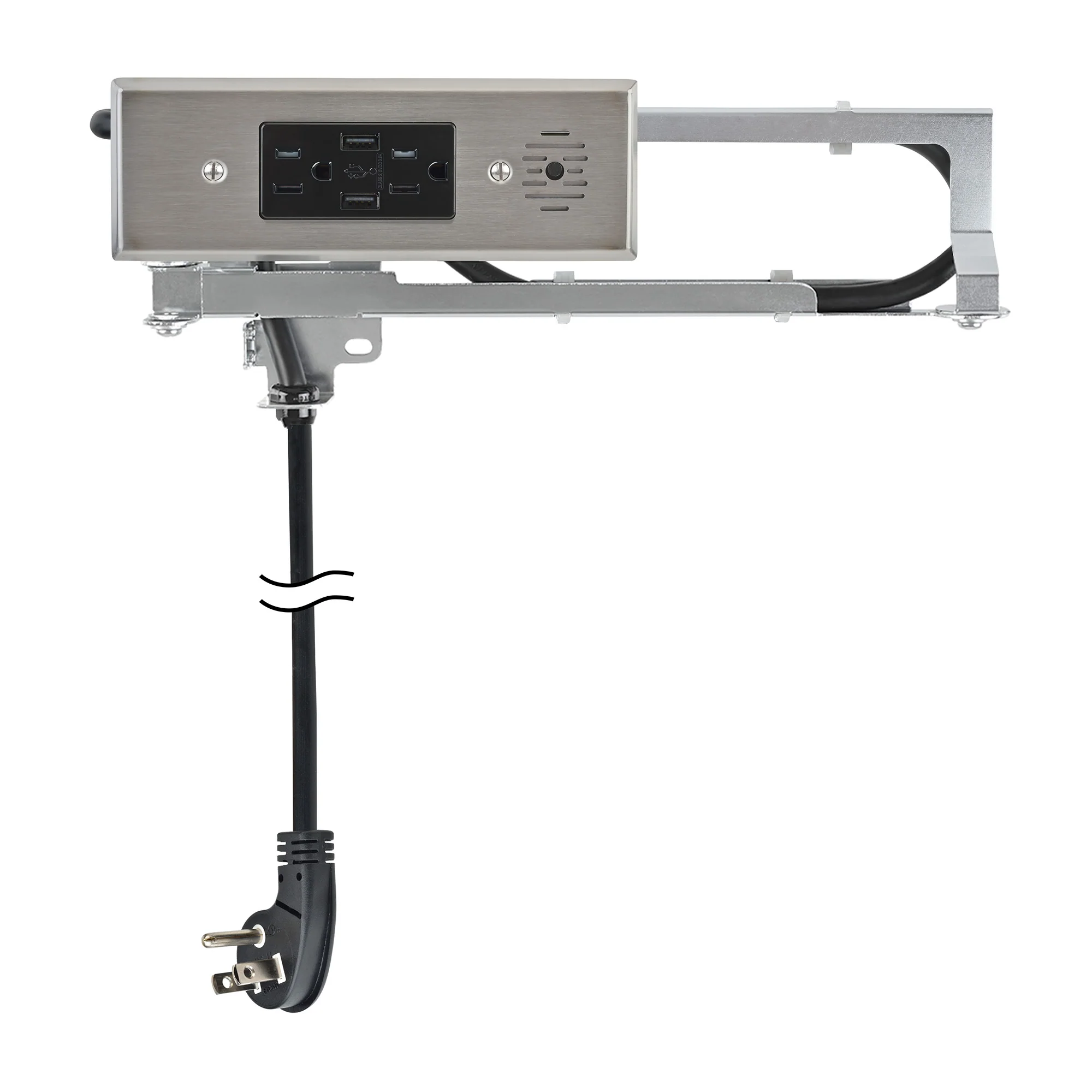 Docking Drawer Blade In-Drawer Outlet, (2) Usb-A & (2) 15 Amp Ac, Stainless Steel