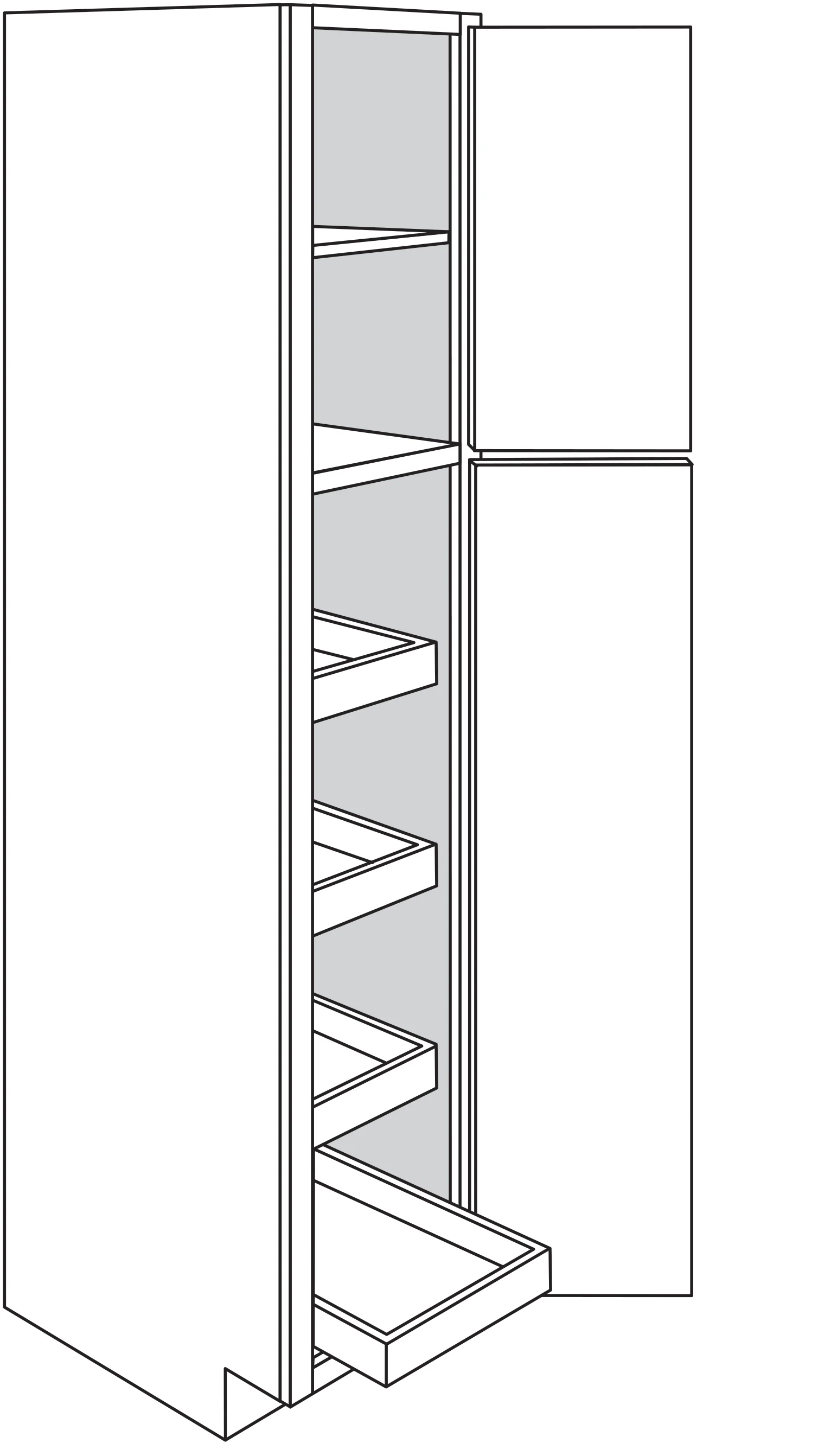 Pantry Cabinet w/ Pull Out Trays 15 W X 84 H X 24 D (4 Trays) – Teton Paint by Legend