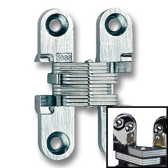 SOSS Hinge #101 1-11/16″ Over All Height, Bright Chrome