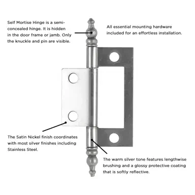 Hickory Hardware Self Mortise Free Swinging Hinge 3-1/8" x 1-7/16"