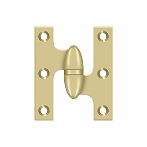 Deltana 2″ Length, 2-1/2″ Height Olive Knuckle Hinge, Unlacquered Polished Brass, Right