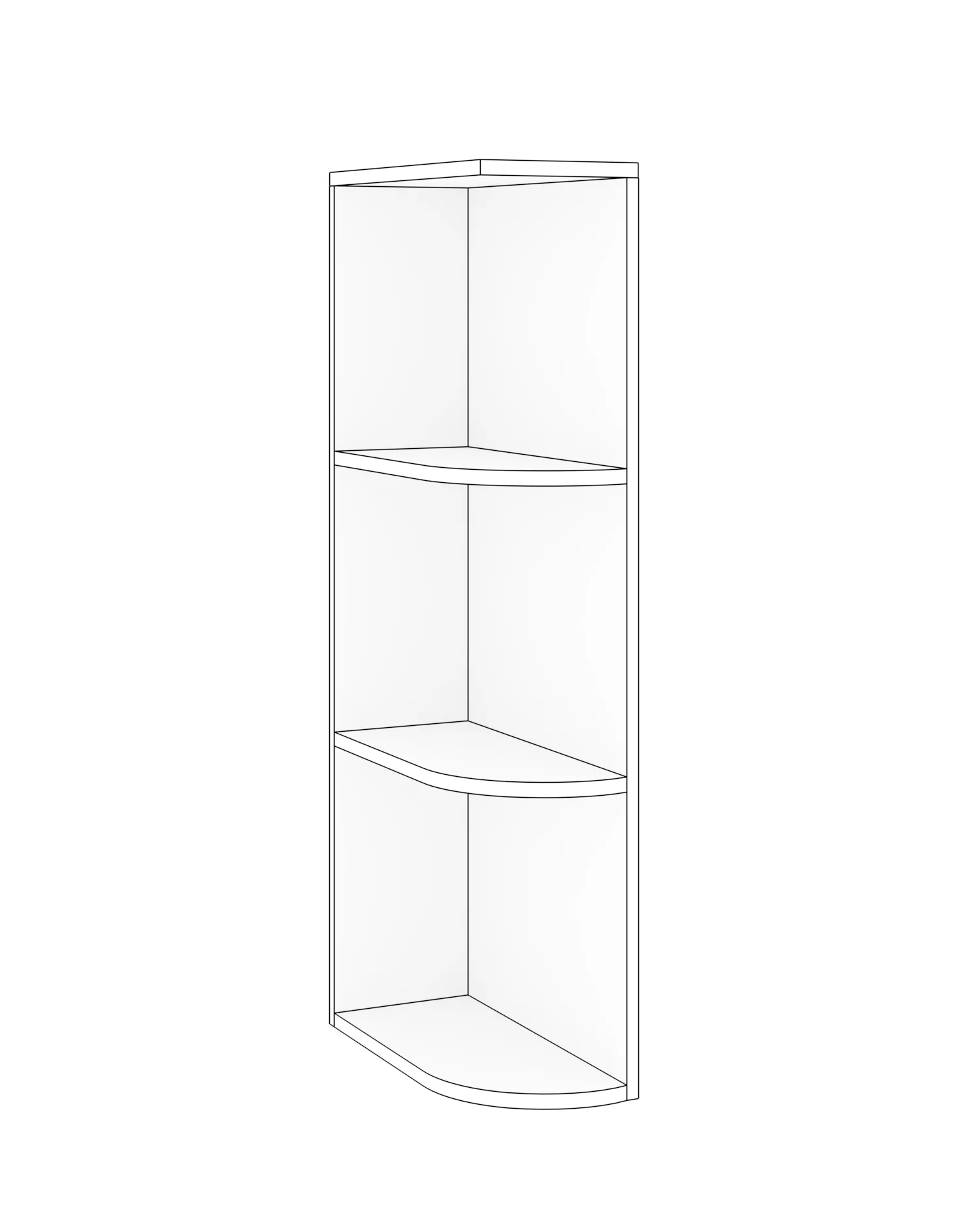 Wall End Shelf Rightt open 6 W X 30 H X 12 D – Nostalgic by TA Cabinetry
