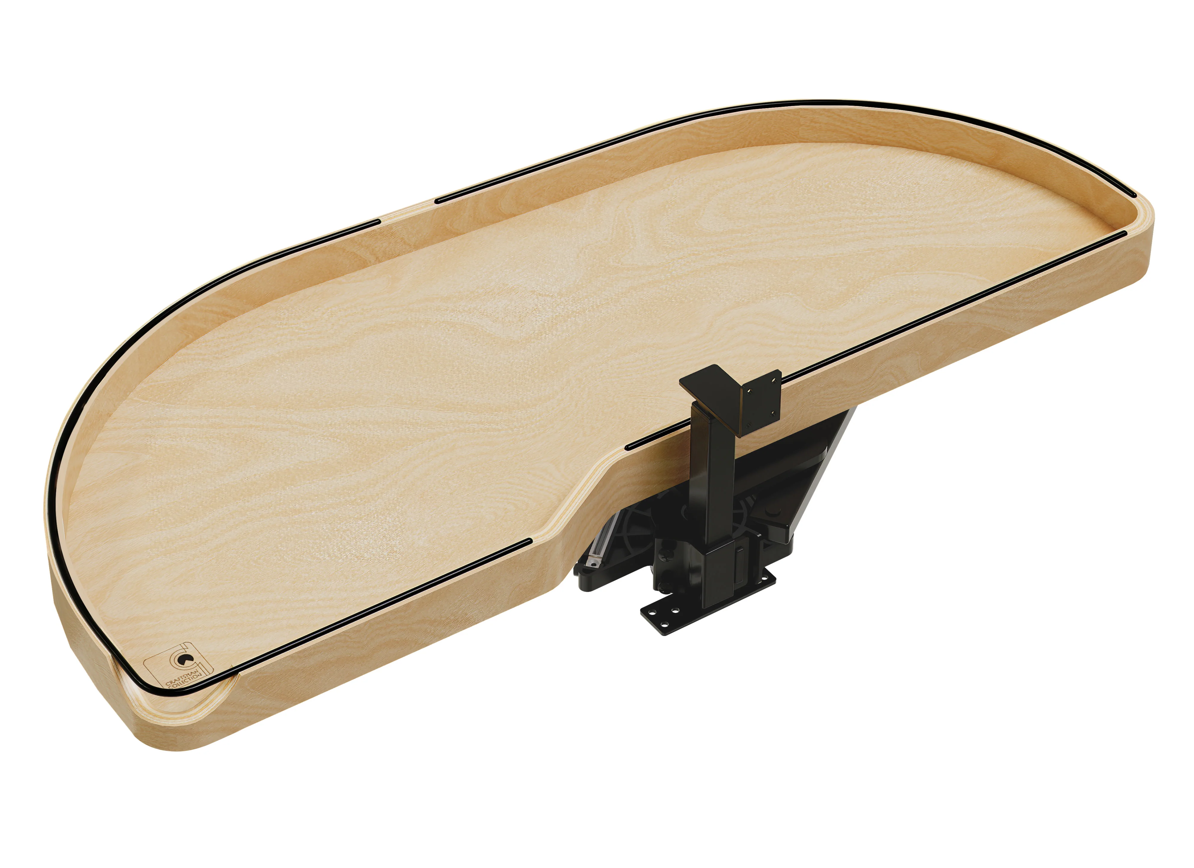 Craftsman Collection Solid Maple Single-Tier Girasolo w/ Soft-Close and Black Accents for 18″” Left