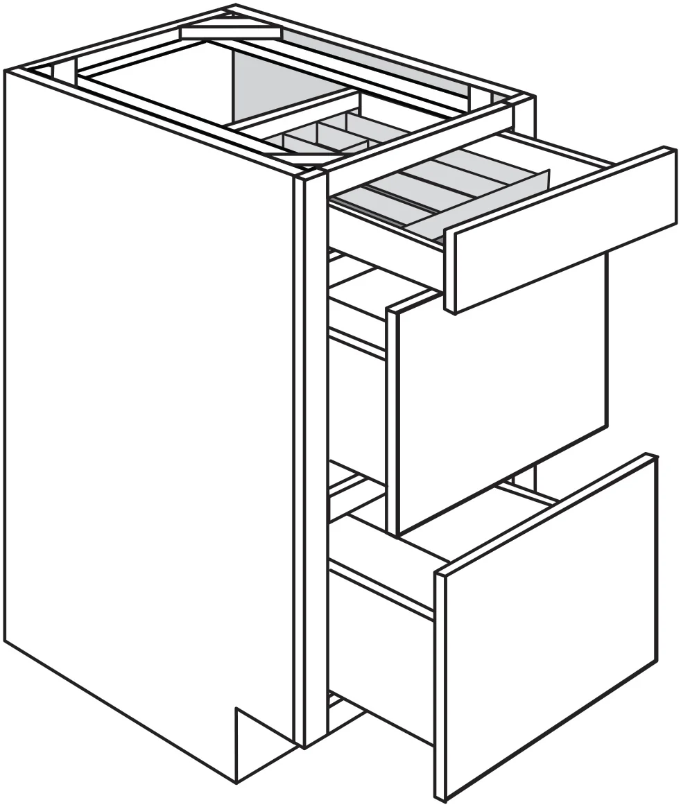 Base 3 Drawer w/ Utility Tray 18 W X 34-1/2 H X 24 D – Essex Oak by JSI