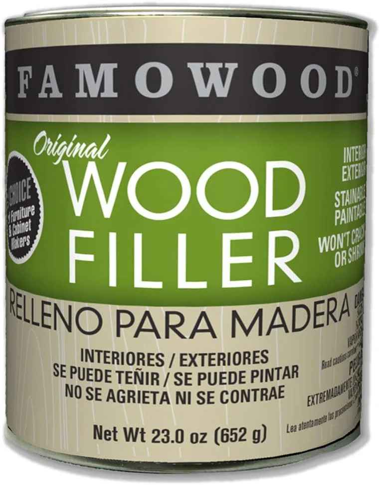 FamoWood Putty Solvent-Based, Oak, 5 Gallon