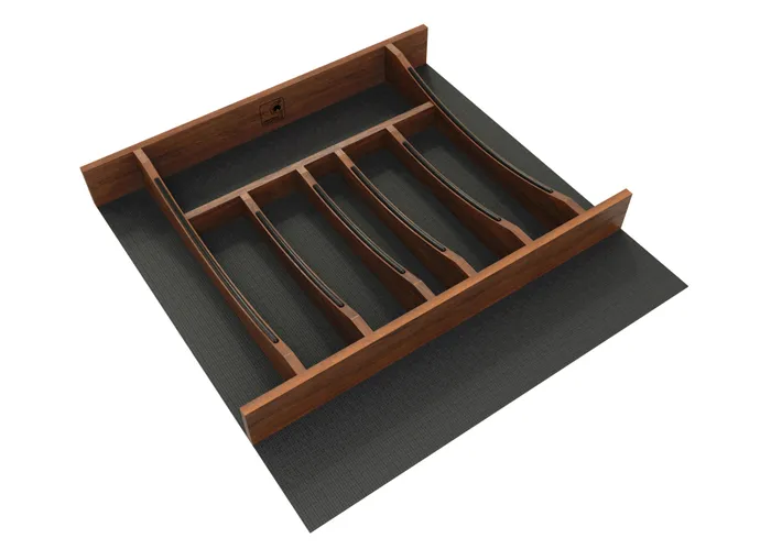 Craftsman Collection Solid Maple Cutlery Drawer Insert w/ Black Accents, 24″ Walnut