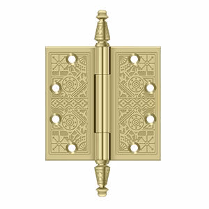 Deltana 4-1/2″ x 4-1/2″ Square Hinges Square Corners Unlacquered Polished Brass .168″ Thickness