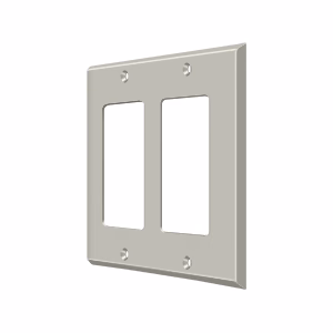 Deltana Switch Plate Rocker Satin Nickel Double Style