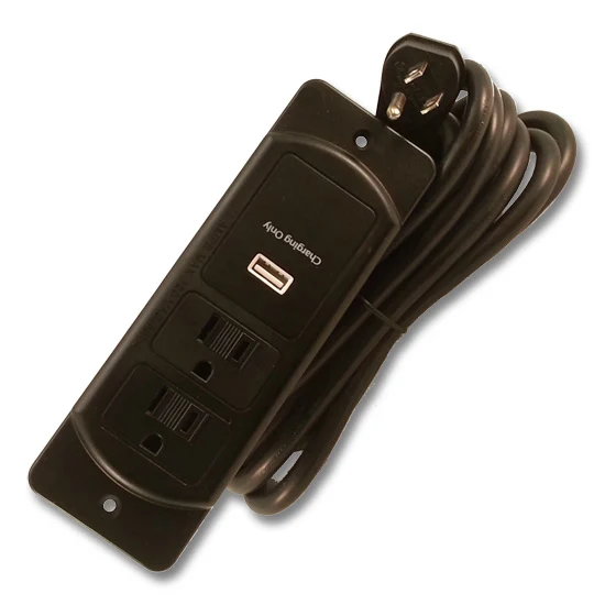 Furnlite Harness Surface Mount With 2 Outlets And USB Port