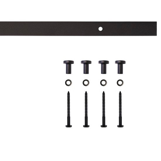 Furniture Barn Door Flat Track And Mounting Spacers W/ Lag Screws 60″ Length Black