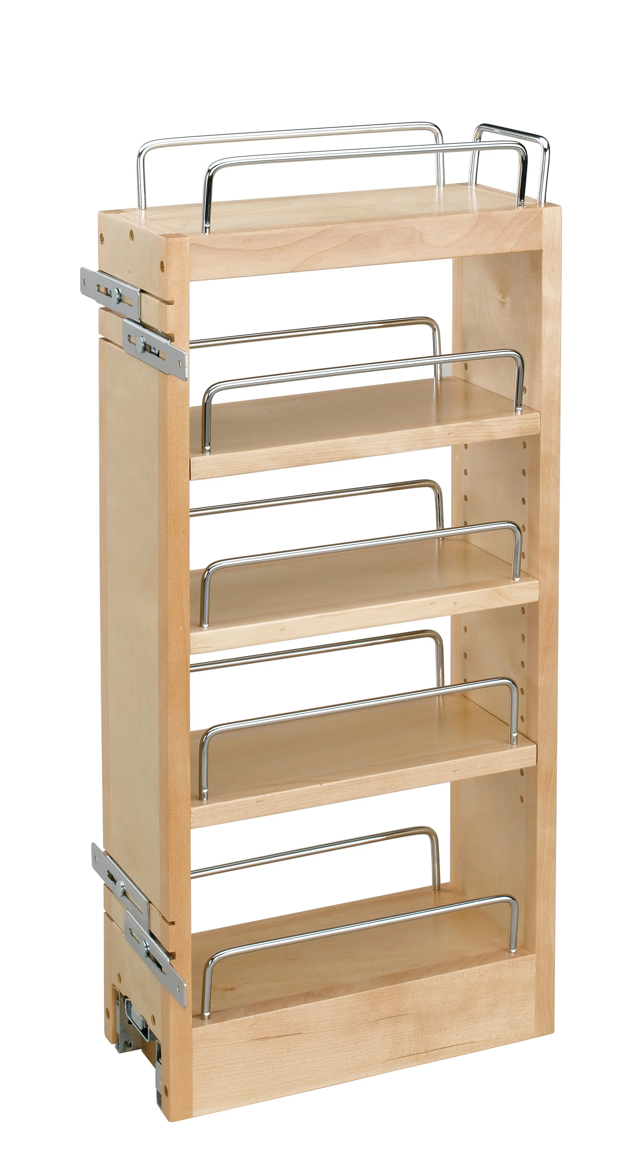 Natural Maple Four Shelf Hood Pullout For Face Frame Wall 12″