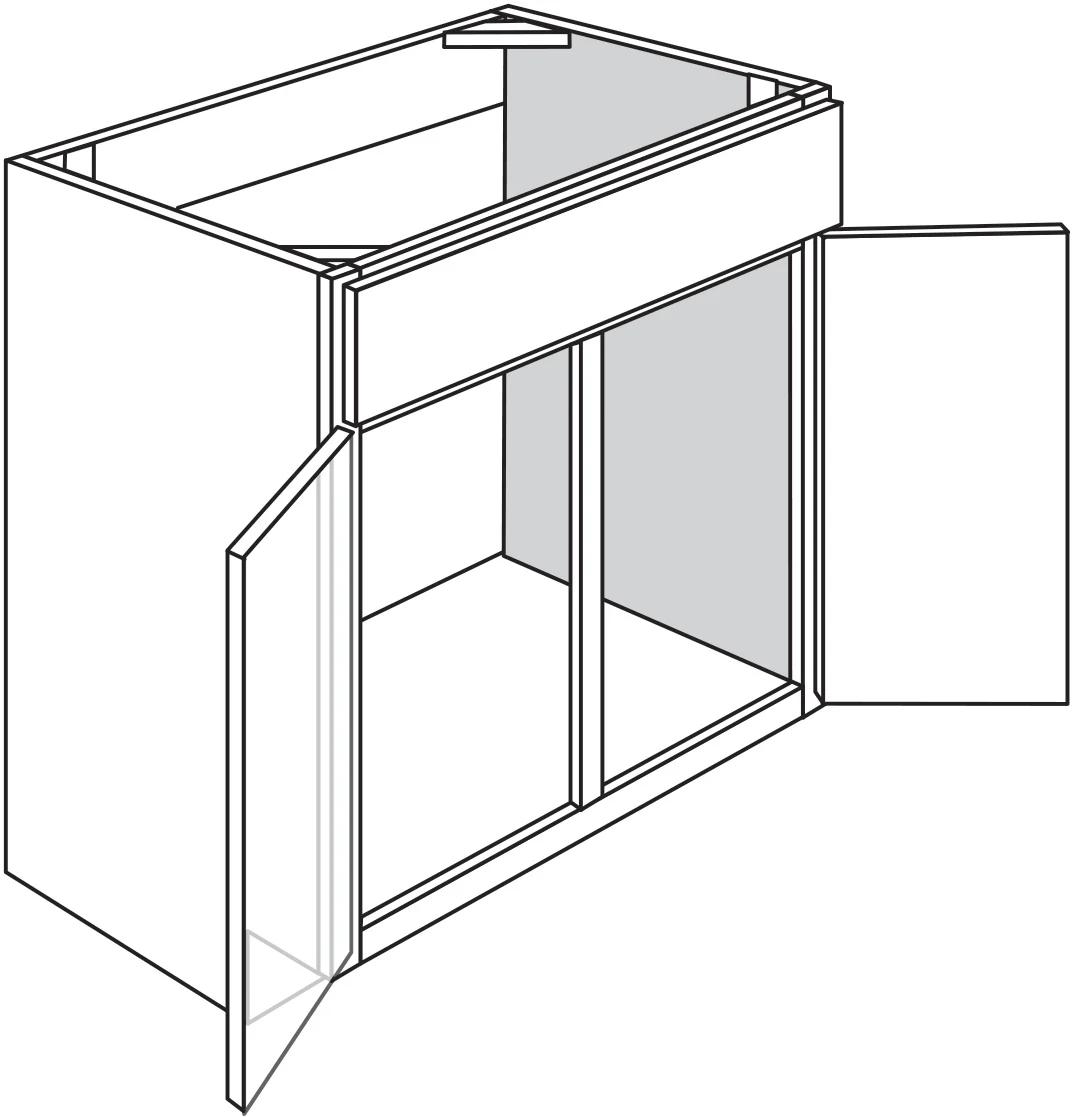 Vanity Sink Base 36 W X 34-1/2 H X 21 D – Amesbury Recessed by JSI