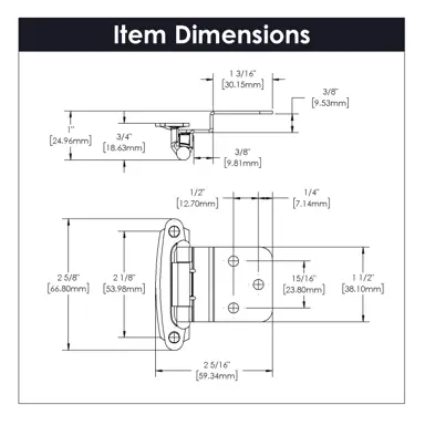 Hickory Hardware Surface Mount Self-Closing Hinge 2-3/4" x 2-5/16"