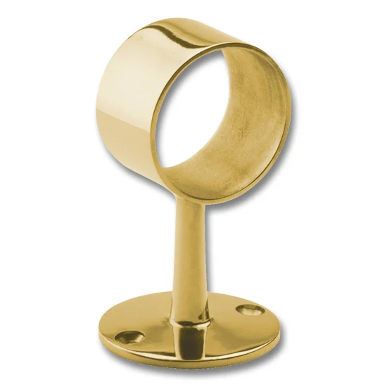 Flush Center Short Rail Post for 1-1/2″ Tubing Polished Brass