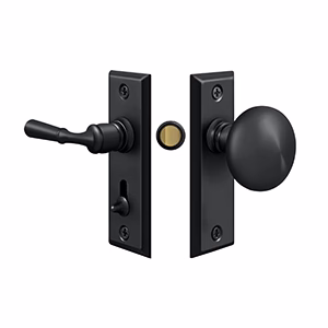 Deltana Storm Door Latch Rectangular Tubular Lock, Black