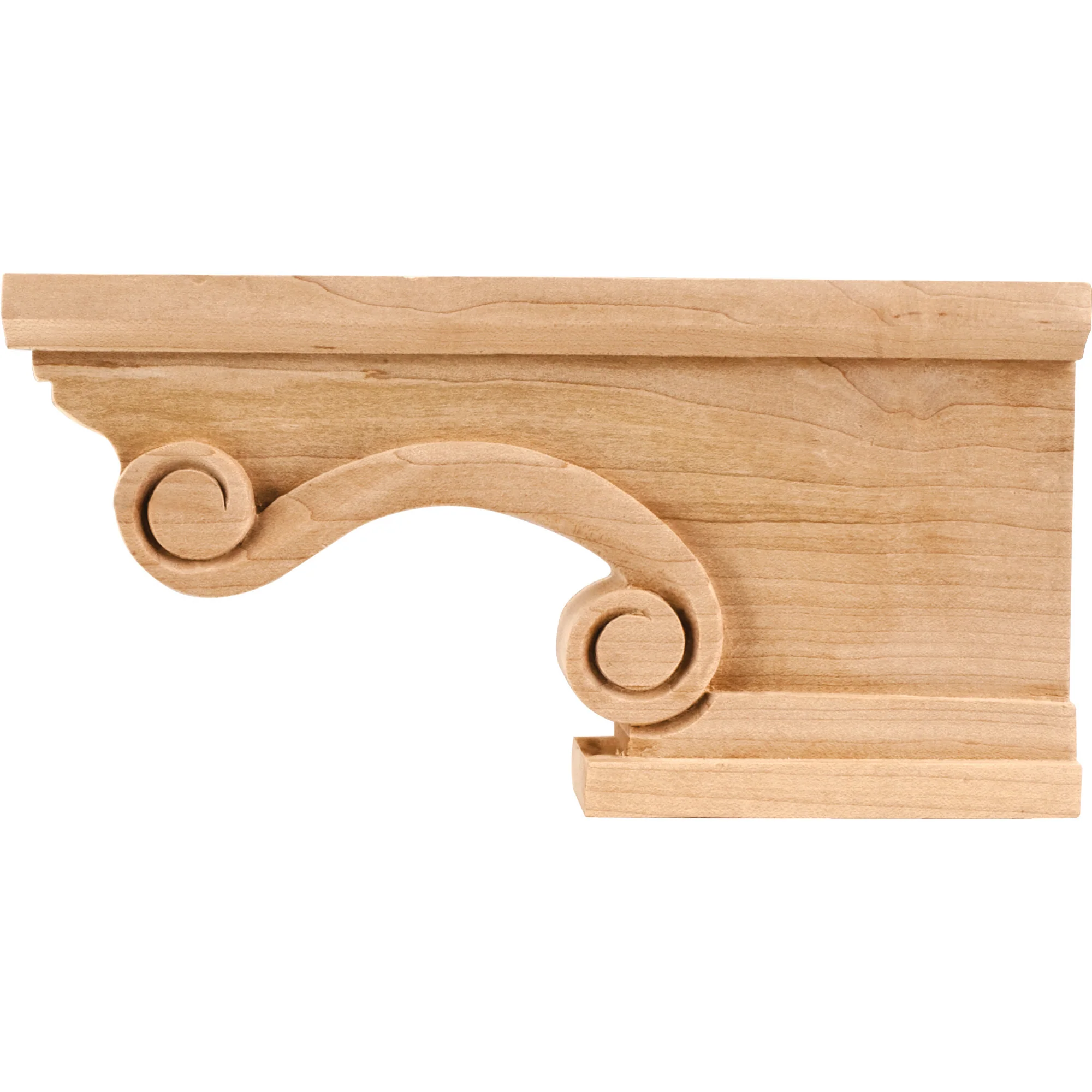 Hardware Resources Scrolled Right Corner Foot Rubberwood 8-1/4″ Length