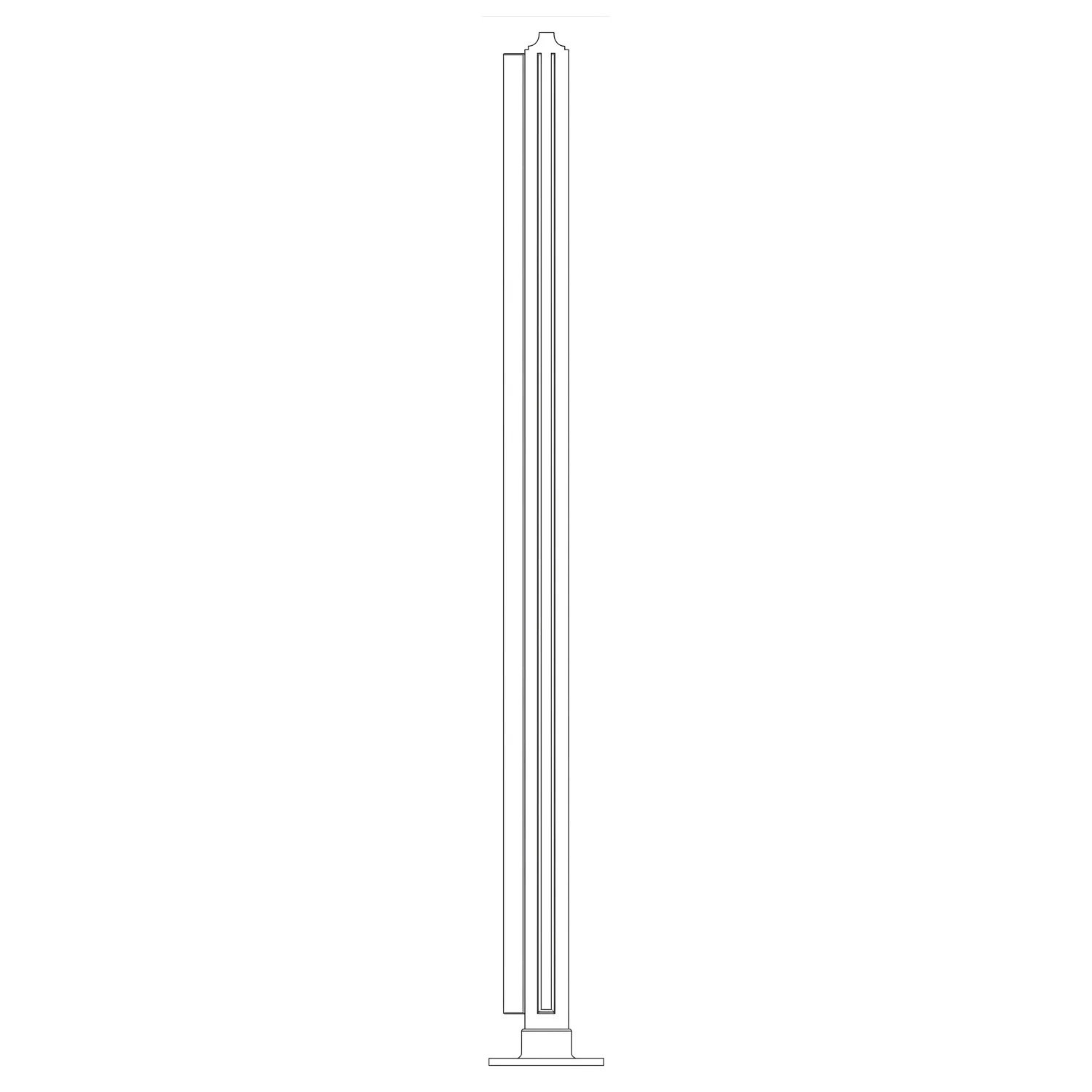 Square Corner Post for 1/4″ Glass Polished Brass