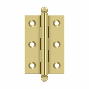 Deltana 2.5″ x 1.7″ Hinge With Ball Tips, Polished Brass