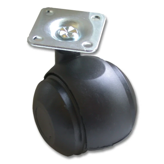 2″ Twin Caster Wheel With Stem and Plate,Black
