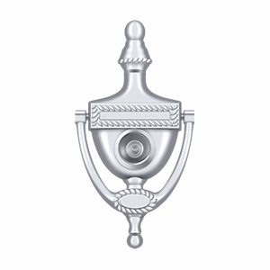 Deltana Victorian Rope Door Knocker-Viewer, Chrome, 3-7/8″