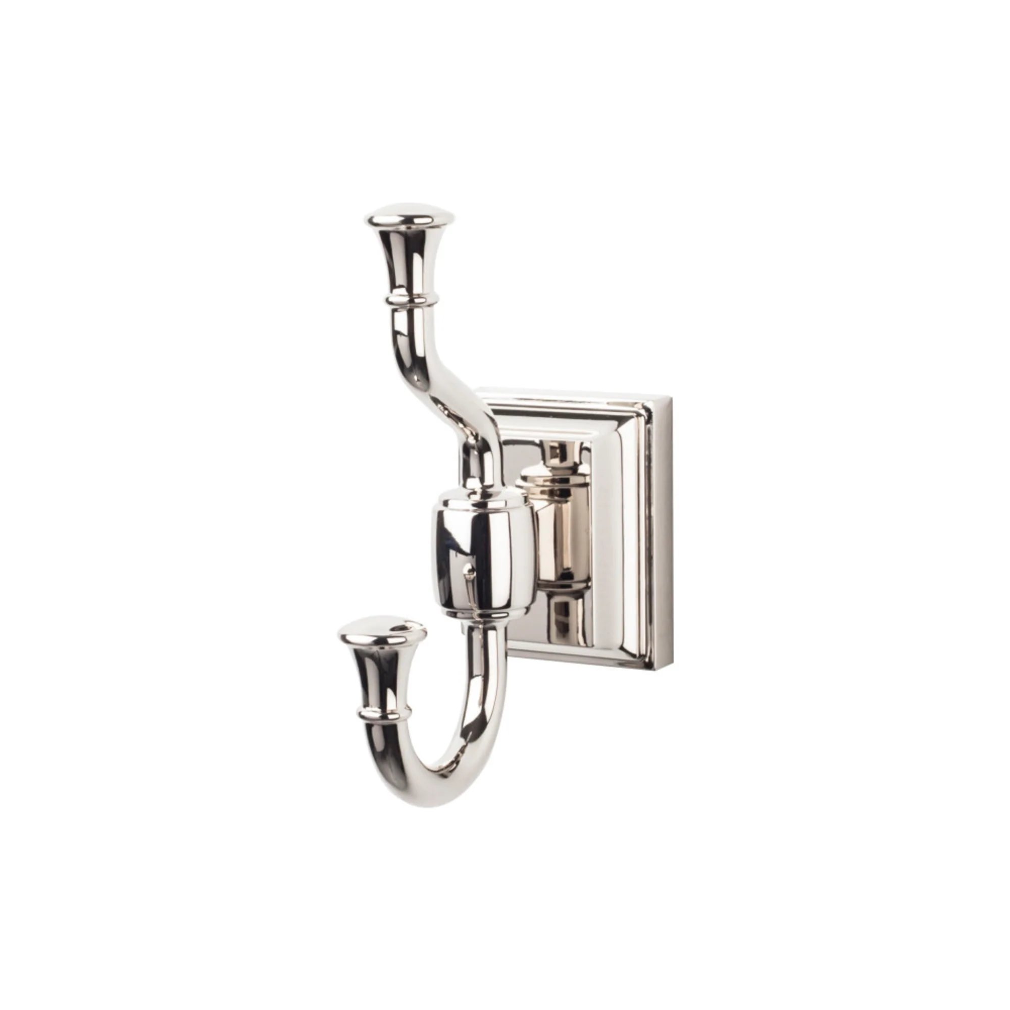 Top Knobs Stratton Bath Double Hook, Polished Nickel