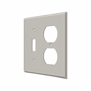 Deltana Switch Plate Single Switch/ Outlet Satin Nickel Double Style