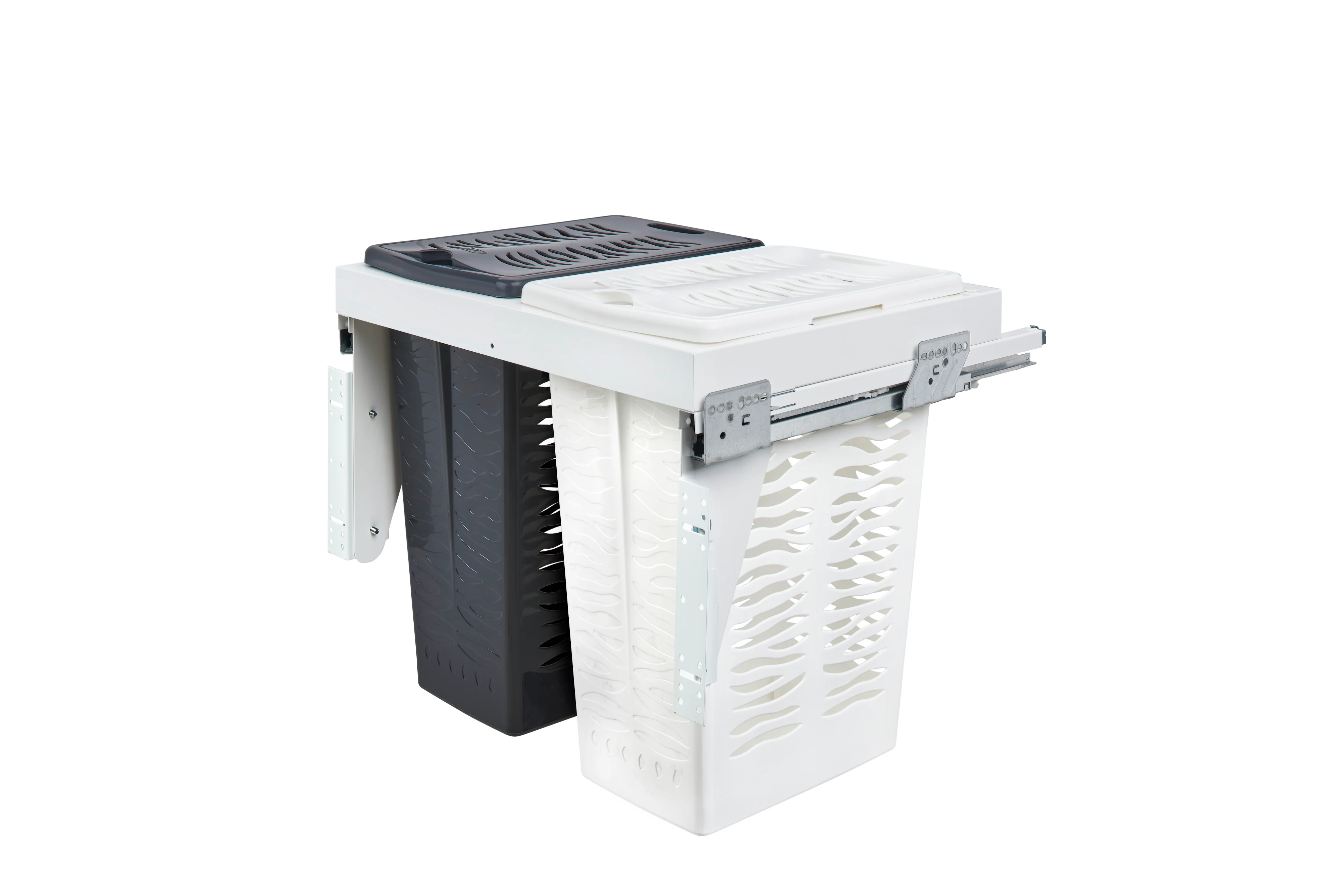 Steel Top Mount Hamper Pullout With Double .85 BU Hampers And Soft-Close